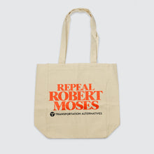 Load image into Gallery viewer, Repeal Robert Moses Transportation Alternatives tote bag

